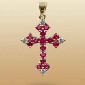 Colgante de Cruz con Diamante Moissanite VVS, Colgante Religioso, Amuletos de Plata 925, Joyería Cristiana, Regalos de Comunión - Product Image 2