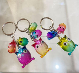 พวงกุญแจนกฮูกน่ารักขนาดเล็กของขวัญของที่ระลึกพิมพ์ลาย UV สำหรับตกแต่งร้านค้าหรือพวงกุญแจส่วนตัว - Product Image 3