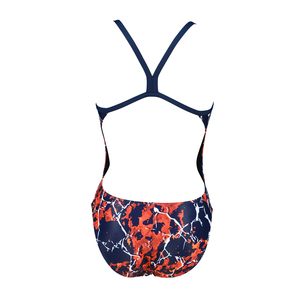 Traje de Baño de Una Pieza para Mujer, Precio Económico, Muy Popular, Diseño de Puntos Azules sobre Negro, Secado Rápido, Spandex, Poliéster, Cuello Redondo, Corte Regular - Product Image 6