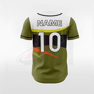 Camiseta de Béisbol Personalizada con Estampado Sublimado, Verde Oliva, Blanco y Negro, Manga Corta, Unisex, para Adultos, Ropa Deportiva Transpirable - Product Image 5