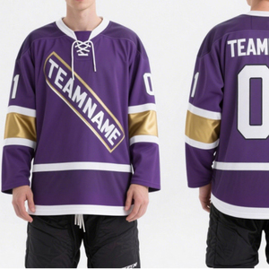 Maillot de hockey vierge en gros, vêtements de sport, col en V imprimé numériquement, fabriqué en usine, qualité supérieure, polyester imprimé pour hockey sur glace - Product Image 3