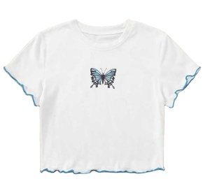 T-shirt pour enfants 2023 été nouveau haut à manches courtes moyen style étranger pur coton demi manches fille T-shirt Bangladesh - Product Image 4