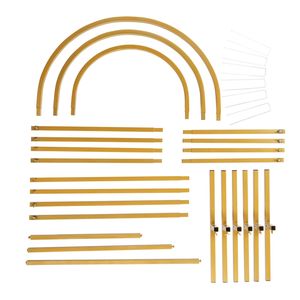 Set di tre archi nuziali in ferro battuto da 5,9ft+4,9ft+3,9ft, fondale superiore in ferro con finitura oro naturale, fondale metallico per fioriere - Product Image 5