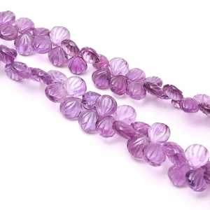 Natural <b>Pink</b> Amethyst Carved Shell Beads 9-10MM Hand Carved Side <b>Drilled</b> Gemstone Beads <b>Pink</b> Amethyst Loose Beads For Jewelry - Product Image 6