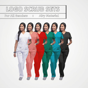 Ensemble de blouses d'infirmière respirantes et sans coutures, avec logo personnalisé, détectables par les détecteurs de métaux, en jersey tricoté, uniformes d'hôpital unisexes pour cliniques dentaires et salons - Product Image 3