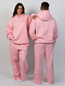 ผู้ผลิตจากปากีสถาน ชุดวอร์มลำลองมีฮู้ดสำหรับผู้หญิงและผู้ชายไซส์ใหญ่ ฤดูหนาว ปี 2024 ชุดเซ็ตสเวตสูทแบบยูนิเซ็กซ์ ผ้าฝ้ายแท้ 100% สีพื้น - Product Image 4