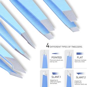 Pinzas para cejas Pinzas para depilación Pinzas de Punta inclinada de alta precisión en material de acero inoxidable - Product Image 6