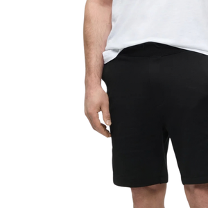 Custom <b>Men</b> Black Sweat <b>Shorts</b> <b>Elastic</b> <b>Waist</b> Drawstring Side Pockets Above Knee Casual Relaxed Fit Private Label Wholesale <b>Shorts</b> - Product Image 4