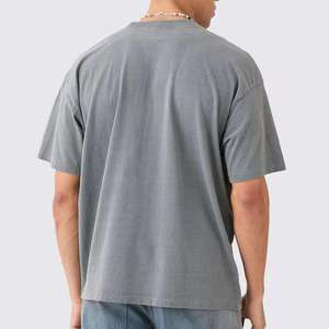 เสื้อยืดโอเวอร์ไซส์ทรงหลวม คอโอ แขนสั้น ผ้าฝ้าย 100% สไตล์ลำลอง ล้างสีแบบแอซิดวอช สำหรับผู้ชาย สตรีทแวร์ รับทำโลโก้แบบดิจิทัล OEM ODM - Product Image 2