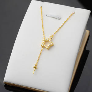 S925 Silver Personalized <b>Pentagram</b> Pendant <b>Necklace</b> Set Large DIY Pearl Jewelry with Chain & Accessories Tray Fashion Accessory - Product Image 2