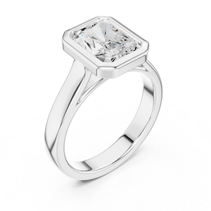 2CT 18K White Gold Radiant Cut Lab Grown Diamond Bezel Modern Engagement Ring Custom Fine Jewelry Wedding Ring IGI Certified - Product Image 2