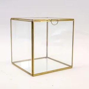 Durable Metal Glass Jewelry Storage <b>Box</b> Organizer for Rings <b>Earrings</b> Necklace Travel Use - Product Image 4