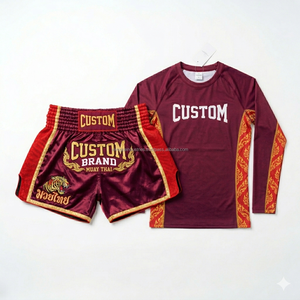 Pantalones Cortos de Muay Thai de Marca Privada, Camisetas Sublimadas Personalizadas OEM, Pantalones Cortos de Boxeo y Kickboxing de Satén, Venta al Por Mayor de Fábrica - Product Image 6