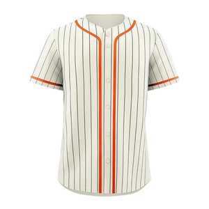 Camiseta de Béisbol a Rayas Rojas para Hombre, Manga Corta, Transpirable, de Poliéster, con Botones al Frente, Corte Regular, Estilo Urbano Holgado - Product Image 6