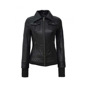 Chaquetas de Cuero Genuino para Mujer al por Mayor con Tela Satinada, Diseño Transpirable y Elegante, Prendas de Moda en Venta - Product Image 6
