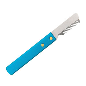Couteau de toilettage professionnel pour animaux de compagnie, acier inoxydable, manche bleu, outil manuel pour le soin des oreilles des chiens et des chats - Product Image 3