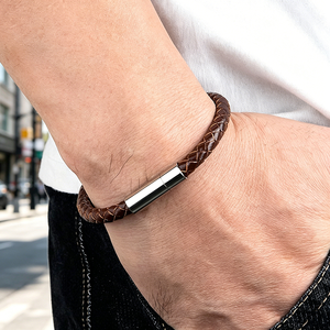 MenneM Bracciali Geometrici Placcati Oro per Uomo, 4-6mm, Stile Estetico Classico e di Tendenza - Regalo - Product Image 1