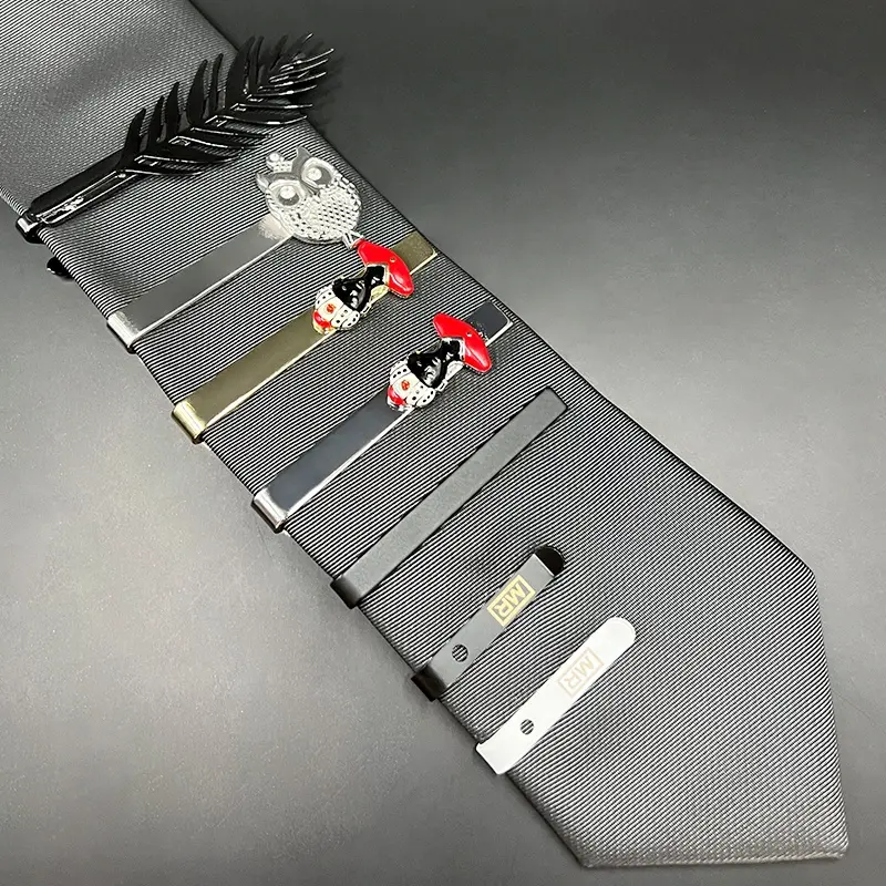Accessorio moda uomo in acciaio inossidabile tie pin personalizzato uomo cravatta barra in metallo bianco logo personalizzato fermacravatta