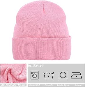 Gorro de Punto de Invierno al por Mayor, Gorro con Logo Personalizado, Gorro Cálido con Puño, Gorro Unisex de Punto Acanalado, Gorro de Invierno con Bordado Personalizado - Product Image 2