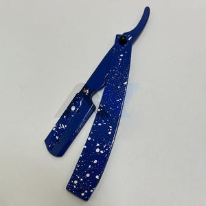 Rasoir professionnel pour barbier, lame simple, couteau à lame fixe en acier inoxydable, lame remplaçable, manche pliable - Product Image 1