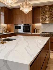 MiyaStone Vente en gros de grandes dalles de quartz blanc Calacatta imprimées en 3D pour les constructeurs de cuisines et de villas - Product Image 2