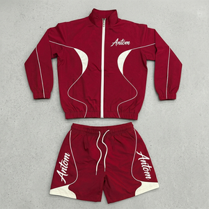 Survêtement complet personnalisé grande taille à capuche, coupe-vent, léger, pour le sport, la course et les loisirs en extérieur - Product Image 1