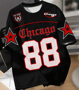 Camisetas Personalizadas de Fábrica, Venta Directa, de Algodón Grueso, Talla Grande, Tejidas, Informales, Estampadas para Hombre - Product Image 1