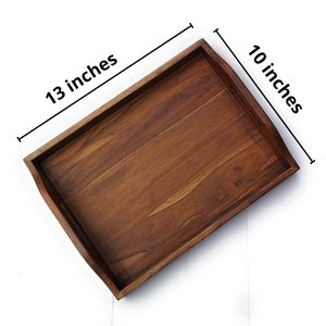Elegantes Bandejas de Madera Ecológicas para Servir el Desayuno, Bandejas Decorativas Multiusos Hechas a Mano y Duraderas para Restaurantes y Uso Doméstico - Product Image 3