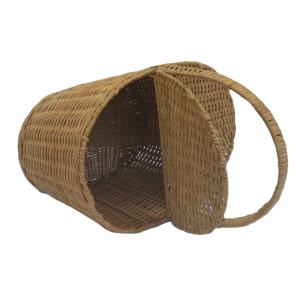 Cesta ovalada de ratán tejida a mano con soporte de hierro – Almacenamiento multiusos para el hogar y pícnic - Product Image 6