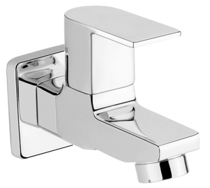 Premium wall mounted bib cock with flange chrome plated brass water <b>tap</b> durable bathroom fitting heavy duty plumbing use - Product Image 3