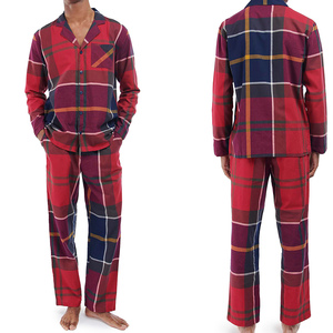 Plus Size Autumn Men Knitted Cotton Pajamas Set Turn <b>Down</b> Collar Long Sleeve <b>Trousers</b> Casual Sleepwear Home Wear Lounge Set - Product Image 1