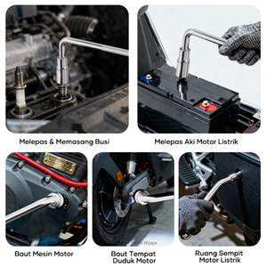 Jeu de clés à douille longues de 1/2 pouce, 10 pièces, OEM de haute qualité, en acier CR-V, métrique, 824 mm, avec tige de flexion en L - Product Image 4