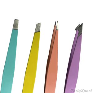 Pince à épiler professionnelle légère, réutilisable, durable, inclinée, en acier inoxydable coloré et antirouille pour cils et sourcils – Idéale pour salon - Product Image 3