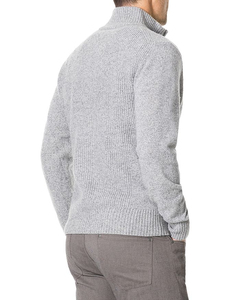 Pull d'hiver pour homme à col roulé et demi-zip, chaud, couleur unie, tricoté, pour l'hiver - Product Image 2