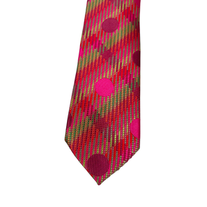 Corbata Floral Rosa Intenso de Primera Calidad |   Corbata de Poliéster con Diseño de Rayas y Puntos para Hombre, Formal, para Negocios, Bodas, Fiestas, Regalo de Moda - Product Image 3