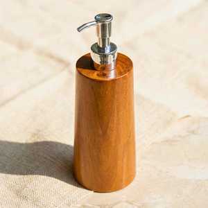 Distributeur de savon rond en bois fait main, design tendance et très vendu, facile à nettoyer, accessoire de salle de bain par UO INDIA - Product Image 1