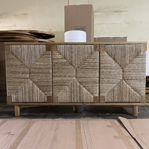 Teak Living Room Cabinet Factory Woven Seagrass Accent Credenza OEM ODM Manufacturer Direct Jepara Indonesian Furniture Supplier - Product Image 6