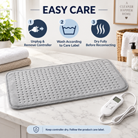 Coussin chauffant électrique en polaire gris cristal 30x60cm, 9 niveaux de température, réglage de la durée 0,5-2h, protection contre la surchauffe, lavable