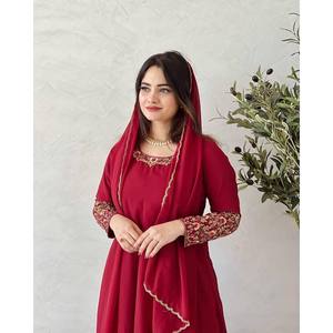 Vestido de fiesta XL Anarkali Con parte inferior y hermoso tamaño elegante Dupatta para un aspecto elegante - Product Image 5