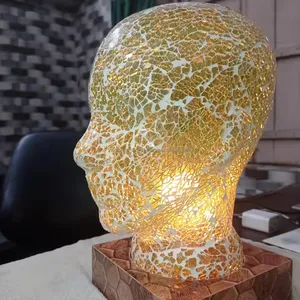 모자이크 유리 테이블 램프 인도에서 만든 고품질 모자이크 사이드 테이블 램프 골동품 테이블 램프