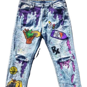 Pantalones Vaqueros Casuales de Moda para Hombre, Estilo Cargo Holgado con Botones, Jeans de Mezclilla para Hombre - Product Image 1