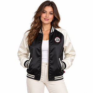 Premium <b>Women</b> <b>Bomber</b> <b>Jacket</b> Satin Finish Outerwear Long Sleeve Zip Up Design Soft Fabric Modern Fashion Casual Apparel OEM - Product Image 1