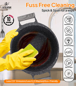 Juego de Utensilios de Cocina Antiadherentes de Granito y Titanio de Lujo con Asas de Baquelita Resistentes al Calor, Tapa Metálica Ahorradora de Energía, Base Apta para Inducción - Product Image 3