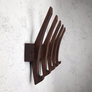 Perchero de pared creativo de madera de acacia negra con gancho para entrada, organizador de puerta, artesanía de Orion Handicraft - Product Image 1