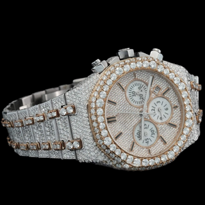 Reloj de Pulsera Personalizado para Hombre, Estilo Hip Hop, Lujoso, con Diamantes Moissanite, Correa de Acero Inoxidable Blanca, Esfera de Cristal de 42 mm - Product Image 2