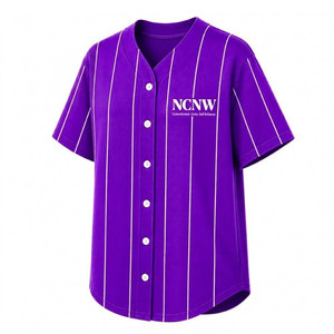 NSPDK Sorority – chemise de baseball rayée violette pour femmes, chemise décontractée à manches courtes boutonnée, chemise à la mode pour femmes - Product Image 5