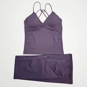 Conjunto Deportivo Vintage para Mujer, de Secado Rápido, con Top Corto con Cierre Frontal y Pantalones Acampanados, 2 Piezas, para Entrenamiento, Running y Gimnasio - Product Image 3