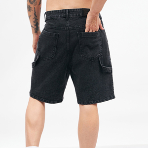 Pantalones Cortos Cargo de Mezclilla para Hombre, Lavado Oscuro, Cintura Alta, Algodón, Estilo Casual de Verano, con Múltiples Bolsillos, Estilo Urbano, Jeans 2026 - Product Image 2