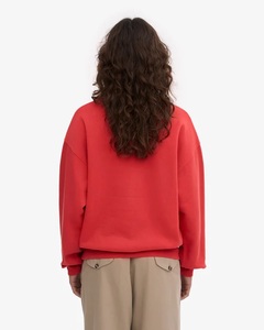 Camiseta de Manga Larga para Mujer, Cuello Redondo, 100% Algodón, Color Rojo Mandarina, Ecológica, Suave, Anti-Pilling, Corte Regular - Product Image 4
