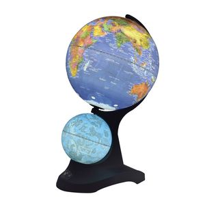 Globo Terrestre Alto 44,5 cm con Piccole Costellazioni, Base in Acrilico Nero, Prodotto Geografico - Product Image 2
